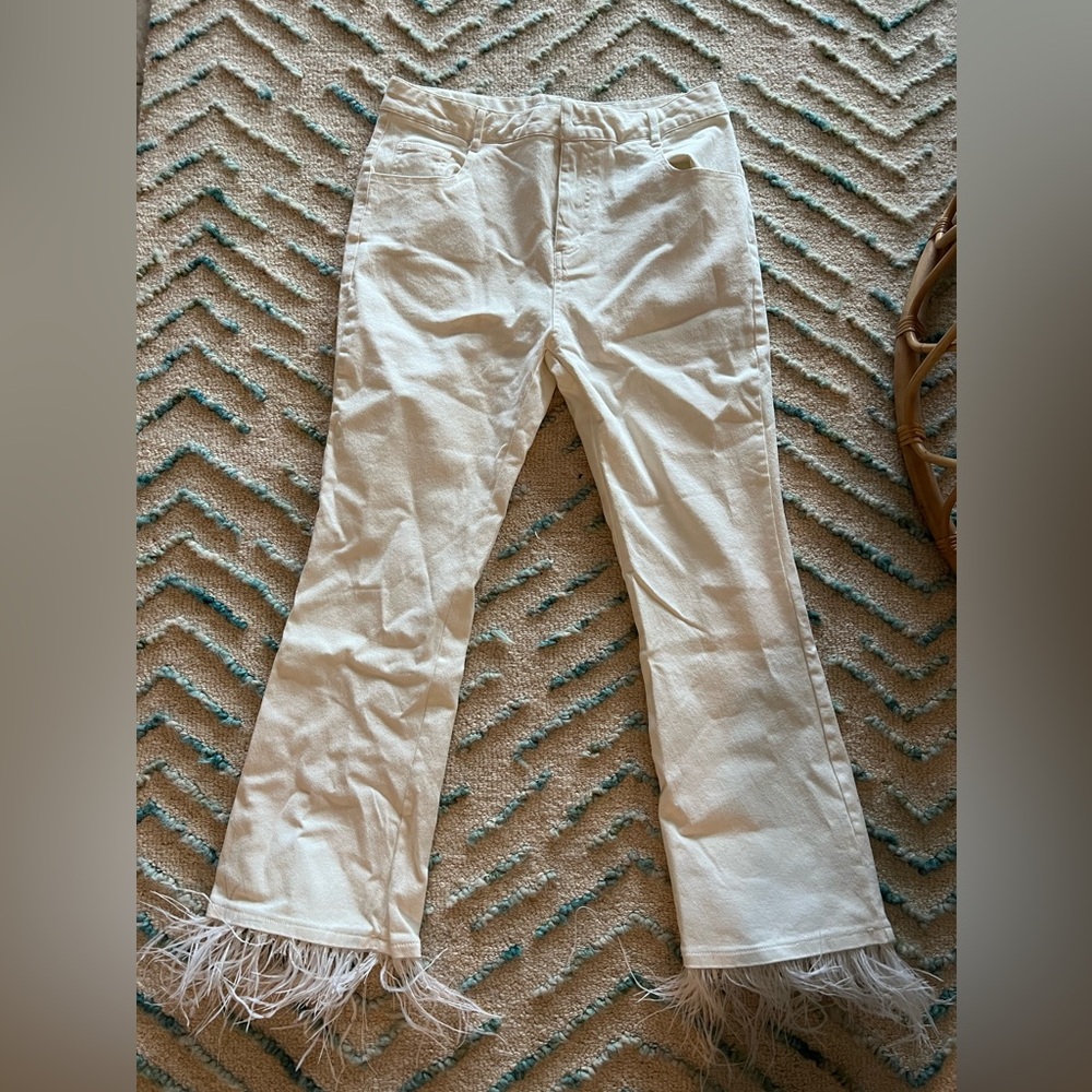 White Flare Bottom Jeans